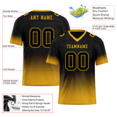 Custom Black Yellow Fade Fashion Personalized Authentic Football Jersey FBJ02-D06084